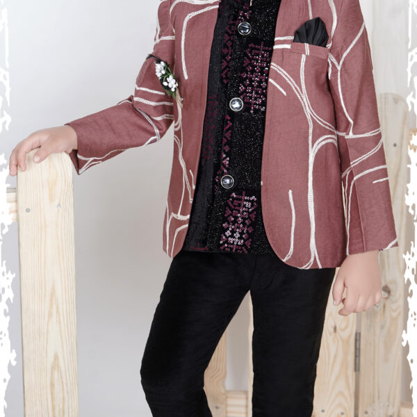 Minchu Boys Ethnic Blazer Set for 1-8 Year Old | Stylish Jacket, Kurta & Pant Party Wear Outfit