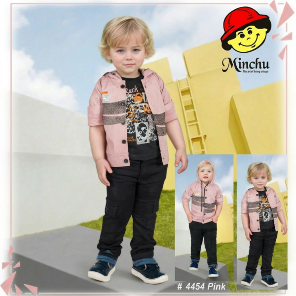 Minchu Boys Casual Co-Ord Set for 1-8 Year Old | Stylish Shirt Jacket & Cargo Pants Outfit