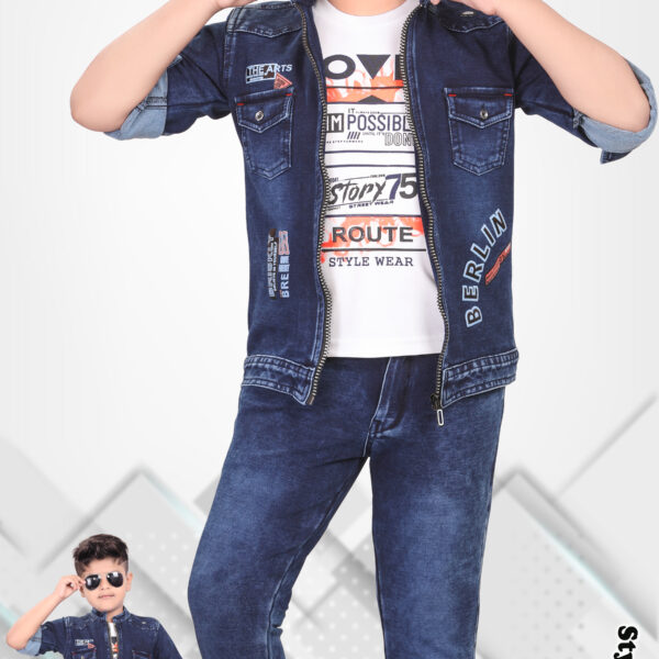 Minchu Boys Denim Co-Ord Set | Trendy Kids Casual Wear Outfit size 3-8 year old