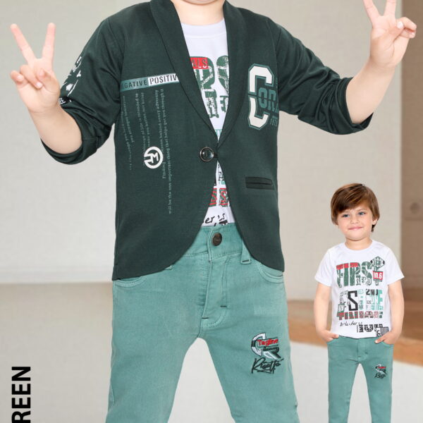 Minchu Boys Printed Stylish Shrug Set with Matching Pant | Kids Party Wear (0–8 Years)