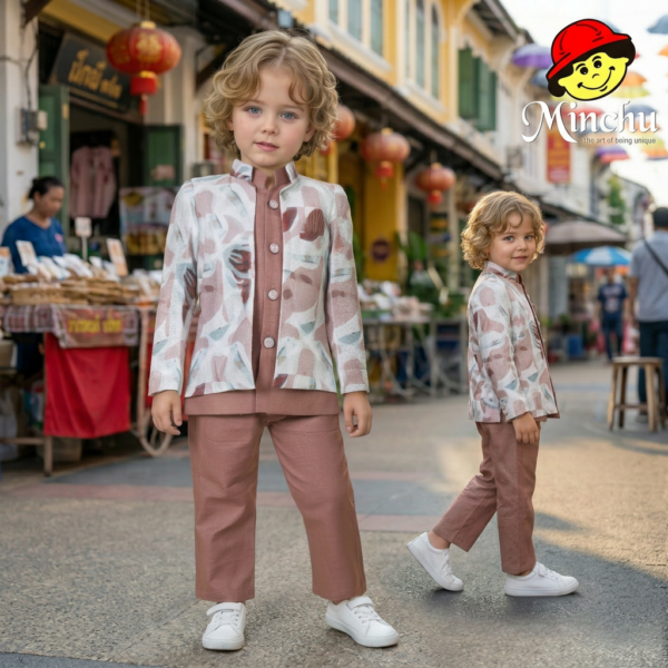 Boys Ethnic Wear Kurta Set with Jacket and pant Three peice party wear Set